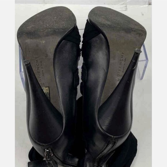 Givenchy Women Jersey Wrap Stiletto Sandals US 8 EU 38 Black Leather Back Zip - Picture 12 of 14